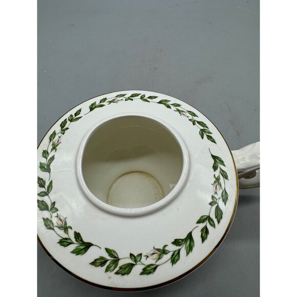 Vintage cameo rose Porcelain Teapot Floral Gold Accents White Roses Design READ - Picture 10 of 16